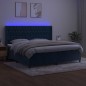 Letto a Molle con Materasso e LED Blu Scuro 200x200 cm Letto a Molle con Materasso e LED Blu Scuro 200x200 cm