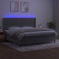 vidaXL Letto a Molle Materasso e LED Grigio Chiaro 200x200 cm Velluto vidaXL Letto a Molle Materasso e LED Grigio Chiaro 200x200 cm Velluto