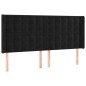 Letto a Molle con Materasso e LED Nero 160x200 cm in Velluto Letto a Molle con Materasso e LED Nero 160x200 cm in Velluto