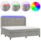 Letto a Molle Materasso e LED Grigio Chiaro 200x200 cm Velluto Letto a Molle Materasso e LED Grigio Chiaro 200x200 cm Velluto