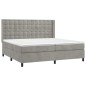 Letto a Molle Materasso e LED Grigio Chiaro 200x200 cm Velluto Letto a Molle Materasso e LED Grigio Chiaro 200x200 cm Velluto