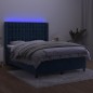 Letto a Molle con Materasso e LED Blu Scuro 140x200 cm Letto a Molle con Materasso e LED Blu Scuro 140x200 cm