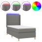 vidaXL Letto a Molle Materasso e LED Grigio Scuro 90x200 cm in Tessuto vidaXL Letto a Molle Materasso e LED Grigio Scuro 90x200 cm in Tessuto