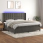 Letto a Molle con Materasso e LED Grigio Scuro 200x200 cm Letto a Molle con Materasso e LED Grigio Scuro 200x200 cm