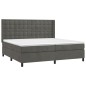 Letto a Molle con Materasso e LED Grigio Scuro 200x200 cm Letto a Molle con Materasso e LED Grigio Scuro 200x200 cm