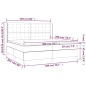 Letto a Molle con Materasso e LED Grigio Scuro 200x200 cm Letto a Molle con Materasso e LED Grigio Scuro 200x200 cm