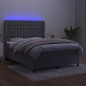 Letto a Molle Materasso e LED Grigio Chiaro 140x190 cm Velluto Letto a Molle Materasso e LED Grigio Chiaro 140x190 cm Velluto