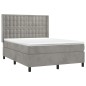 Letto a Molle Materasso e LED Grigio Chiaro 140x190 cm Velluto Letto a Molle Materasso e LED Grigio Chiaro 140x190 cm Velluto
