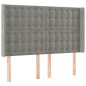 Letto a Molle Materasso e LED Grigio Chiaro 140x190 cm Velluto Letto a Molle Materasso e LED Grigio Chiaro 140x190 cm Velluto