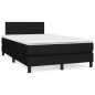 vidaXL Giroletto a Molle con Materasso Nero 120x200 cm in Tessuto