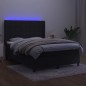 vidaXL Letto a Molle con Materasso e LED Nero 140x200 cm in Velluto vidaXL Letto a Molle con Materasso e LED Nero 140x200 cm in Velluto