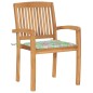 Sedie da Giardino Impilabili 4 pz con Cuscini Massello di Teak Sedie da Giardino Impilabili 4 pz con Cuscini Massello di Teak