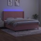 vidaXL Letto a Molle con Materasso e LED Rosa 180x200 cm in Velluto vidaXL Letto a Molle con Materasso e LED Rosa 180x200 cm in Velluto