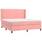 vidaXL Letto a Molle con Materasso e LED Rosa 180x200 cm in Velluto vidaXL Letto a Molle con Materasso e LED Rosa 180x200 cm in Velluto
