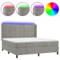 Letto a Molle Materasso e LED Grigio Chiaro 180x200 cm Velluto Letto a Molle Materasso e LED Grigio Chiaro 180x200 cm Velluto