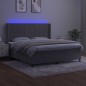 Letto a Molle Materasso e LED Grigio Chiaro 180x200 cm Velluto Letto a Molle Materasso e LED Grigio Chiaro 180x200 cm Velluto
