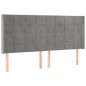 Letto a Molle Materasso e LED Grigio Chiaro 180x200 cm Velluto Letto a Molle Materasso e LED Grigio Chiaro 180x200 cm Velluto