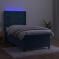Letto a Molle con Materasso e LED Blu Scuro 100x200 cm Letto a Molle con Materasso e LED Blu Scuro 100x200 cm