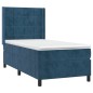 Letto a Molle con Materasso e LED Blu Scuro 100x200 cm Letto a Molle con Materasso e LED Blu Scuro 100x200 cm