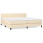 Giroletto a Molle con Materasso Crema 200x200 cm in Tessuto