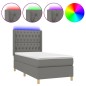 Letto a Molle Materasso e LED Grigio Scuro 100x200cm in Tessuto Letto a Molle Materasso e LED Grigio Scuro 100x200cm in Tessuto