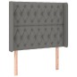 Letto a Molle Materasso e LED Grigio Scuro 100x200cm in Tessuto Letto a Molle Materasso e LED Grigio Scuro 100x200cm in Tessuto