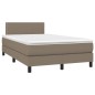 vidaXL Giroletto a Molle con Materasso Tortora 120x200 cm in Tessuto