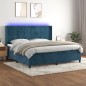 Letto a Molle con Materasso e LED Blu Scuro 200x200 cm Letto a Molle con Materasso e LED Blu Scuro 200x200 cm