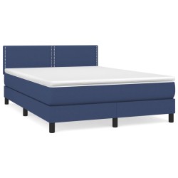 vidaXL Giroletto a Molle con Materasso Blu 140x200 cm in Tessuto