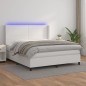 Giroletto Molle con Materasso e LED Bianco 180x200cm Similpelle Giroletto Molle con Materasso e LED Bianco 180x200cm Similpelle