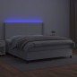 Giroletto Molle con Materasso e LED Bianco 180x200cm Similpelle Giroletto Molle con Materasso e LED Bianco 180x200cm Similpelle