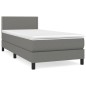 vidaXL Giroletto a Molle con Materasso Grigio Scuro 90x200 cm Tessuto