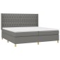 Letto a Molle Materasso e LED Grigio Scuro 200x200cm in Tessuto Letto a Molle Materasso e LED Grigio Scuro 200x200cm in Tessuto