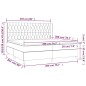 Letto a Molle Materasso e LED Grigio Scuro 200x200cm in Tessuto Letto a Molle Materasso e LED Grigio Scuro 200x200cm in Tessuto