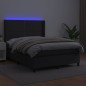 Giroletto a Molle con Materasso e LED Nero 140x190cm Similpelle Giroletto a Molle con Materasso e LED Nero 140x190cm Similpelle