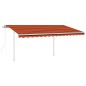 vidaXL Tenda Automatica Sensore Vento e LED 4,5x3 m Arancio e Marrone vidaXL Tenda Automatica Sensore Vento e LED 4,5x3 m Arancio e Marrone