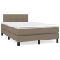 vidaXL Giroletto a Molle con Materasso Tortora 120x200 cm in Tessuto