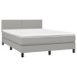 vidaXL Giroletto a Molle con Materasso Grigio Chiaro 140x190cm Tessuto