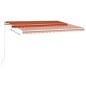 vidaXL Tenda Automatica Sensore Vento e LED 4,5x3 m Arancio e Marrone vidaXL Tenda Automatica Sensore Vento e LED 4,5x3 m Arancio e Marrone