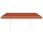 vidaXL Tenda Automatica Sensore Vento e LED 4,5x3 m Arancio e Marrone vidaXL Tenda Automatica Sensore Vento e LED 4,5x3 m Arancio e Marrone