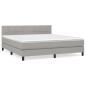 Giroletto a Molle con Materasso Grigio Chiaro160x200 cm Tessuto