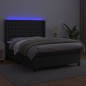 vidaXL Giroletto a Molle con Materasso e LED Nero 140x190cm Similpelle