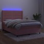 vidaXL Letto a Molle con Materasso e LED Rosa 140x200 cm in Velluto vidaXL Letto a Molle con Materasso e LED Rosa 140x200 cm in Velluto