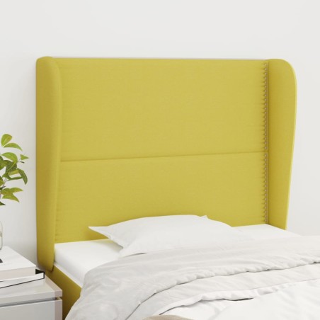 Testiera ad Orecchio Verde 93x23x118/128 cm in Tessuto