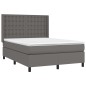 vidaXL Giroletto Molle con Materasso e LED Grigio 140x200cm Similpelle vidaXL Giroletto Molle con Materasso e LED Grigio 140x200cm Similpelle