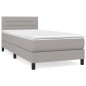 vidaXL Giroletto a Molle con Materasso Grigio Chiaro 90x200 cm Tessuto