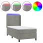 Letto a Molle Materasso e LED Grigio Chiaro 80x200 cm Velluto Letto a Molle Materasso e LED Grigio Chiaro 80x200 cm Velluto