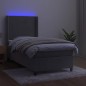 Letto a Molle Materasso e LED Grigio Chiaro 80x200 cm Velluto Letto a Molle Materasso e LED Grigio Chiaro 80x200 cm Velluto