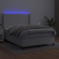 vidaXL Giroletto Molle con Materasso e LED Bianco 140x200cm Similpelle