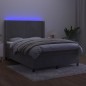 Letto a Molle Materasso e LED Grigio Chiaro 140x200 cm Velluto Letto a Molle Materasso e LED Grigio Chiaro 140x200 cm Velluto